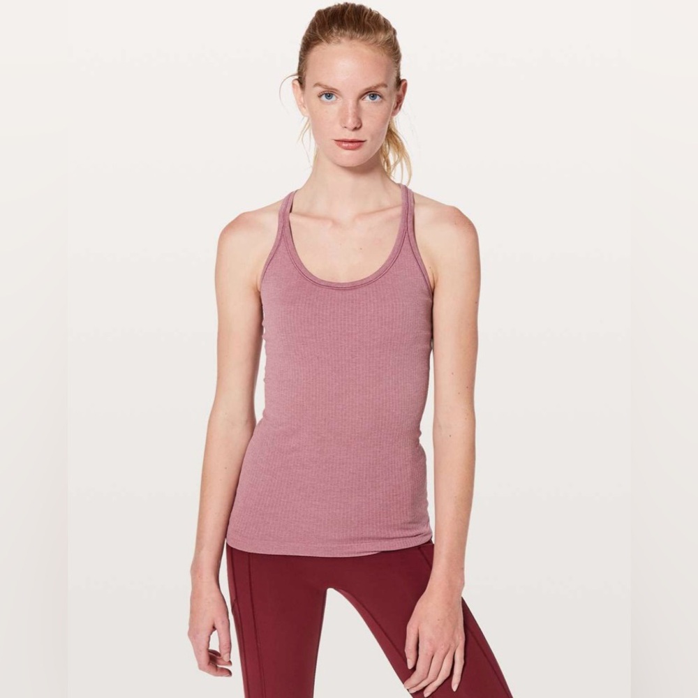 Lululemon ebb to street tank dusty rose pink size 6